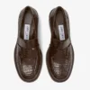 Tylor 60 Chocolate Croc Embossed Leather Loafers