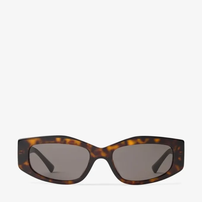 Uma Dark Brown Havana Geometric Sunglasses
