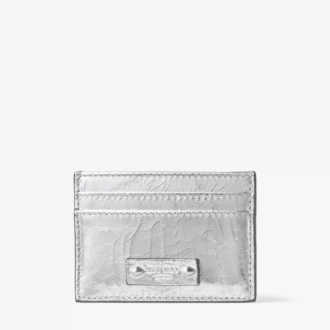 Umika Silver Vintage Metallic Leather Card Holder