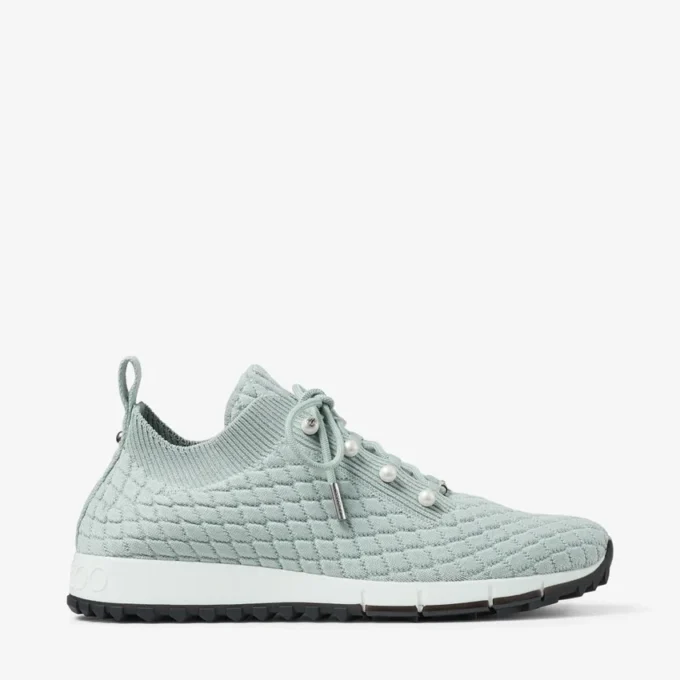 Veles Light Verde Textured Knit Trainers