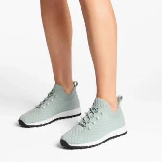 Veles Light Verde Textured Knit Trainers