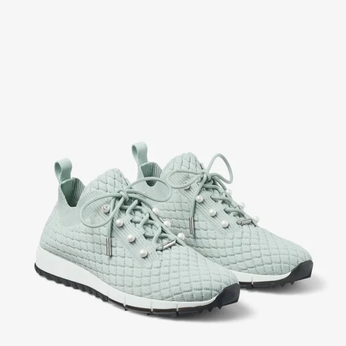 Veles Light Verde Textured Knit Trainers
