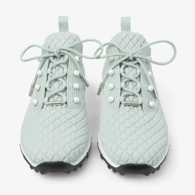 Veles Light Verde Textured Knit Trainers