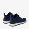 Veles Marine Cashmere Melange Knit Trainers with Pearl Buttons
