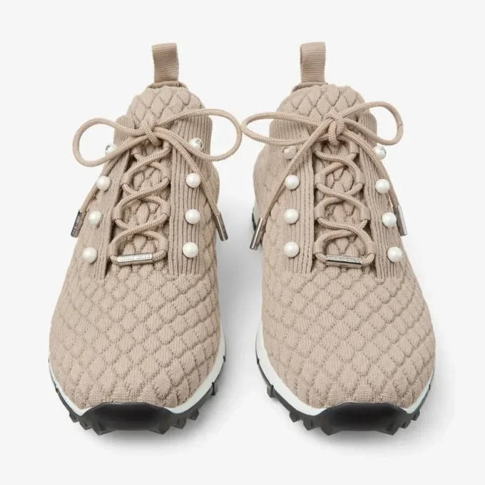 Veles Stone Textured Knit Trainers