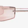 Verse Pale Gold and Pink Rectangular Metal Sunglasses