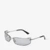 Verse Silver and Grey Rectangular Metal Sunglasses