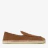 Vine Lace Up Cigar Etched Velvet Suede Espadrilles