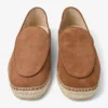 Vine Lace Up Cigar Etched Velvet Suede Espadrilles