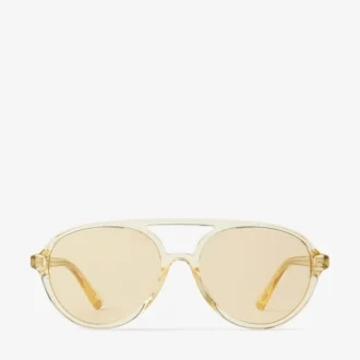 Vira Transparent Yellow Aviator Sunglasses