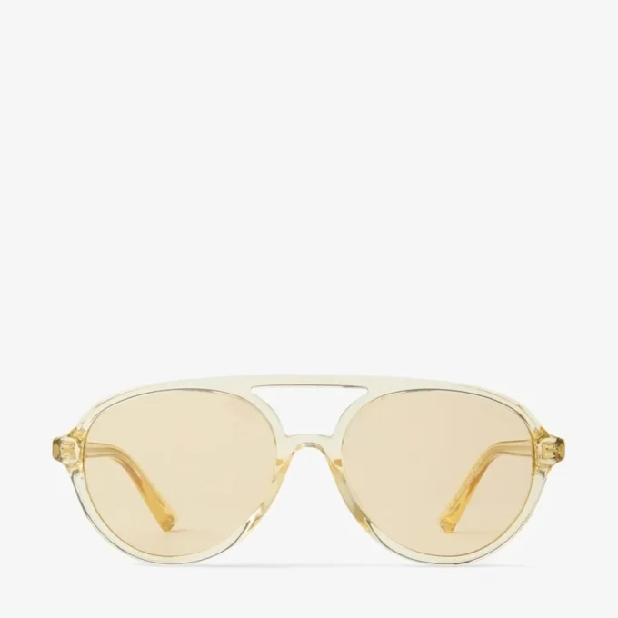 Vira Transparent Yellow Aviator Sunglasses