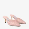 Vivi 65 Rose Ostrich Leather Mules