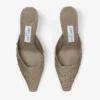 Vivi 65 Taupe Ostrich Leather Mules
