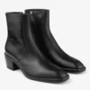 Wilder Boot Black Calf Leather Ankle Boots with Metal Detail