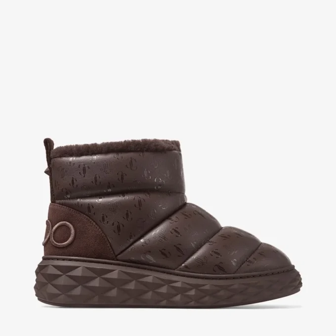 Xan Chocolate Soft Nappa Leather Ankle Boots with Shearling Lining