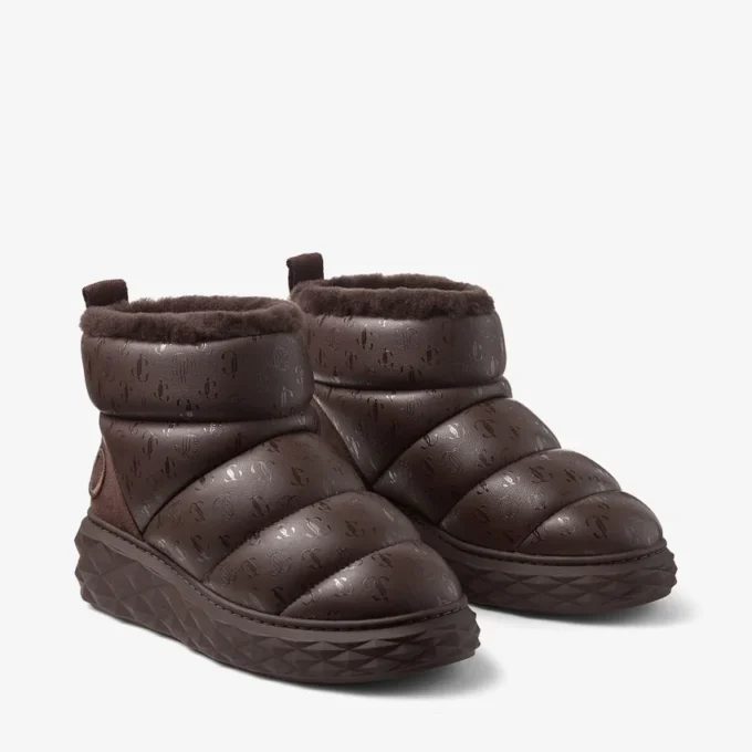 Xan Chocolate Soft Nappa Leather Ankle Boots with Shearling Lining