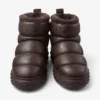 Xan Chocolate Soft Nappa Leather Ankle Boots with Shearling Lining