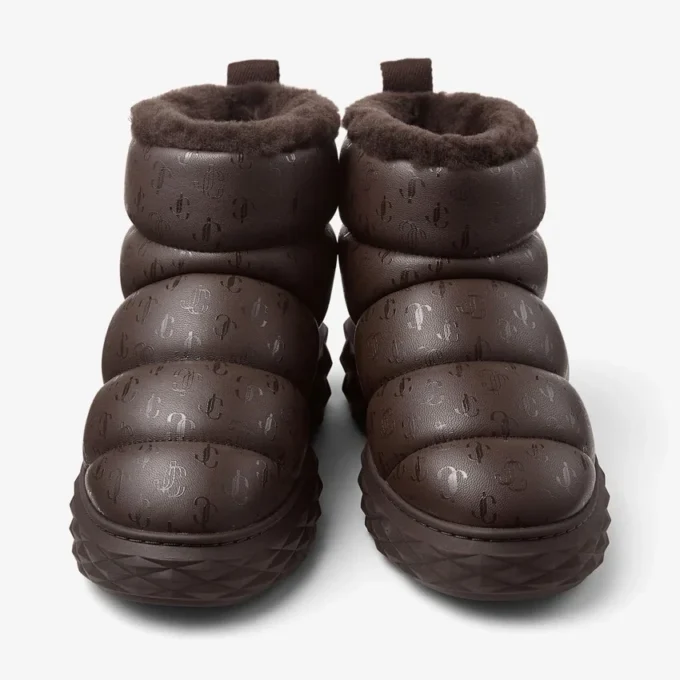 Xan Chocolate Soft Nappa Leather Ankle Boots with Shearling Lining