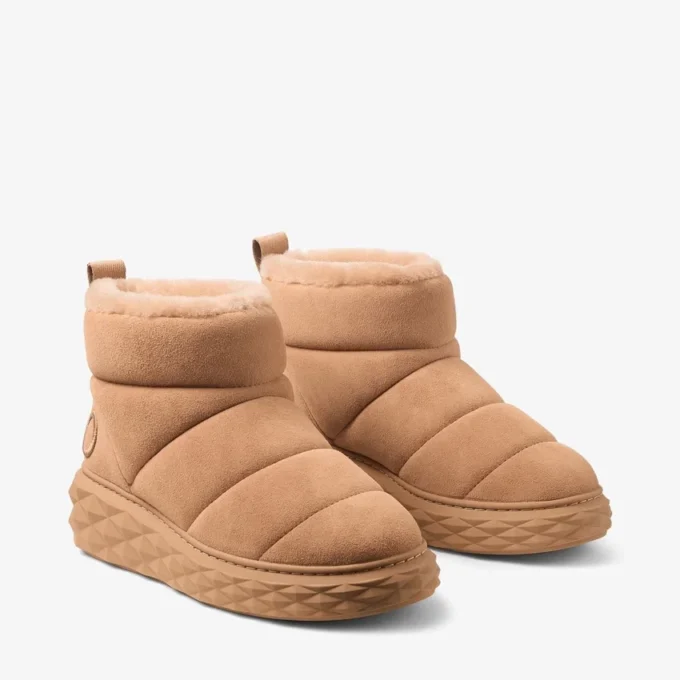 Xan Toffee Suede Ankle Boots with Shearling