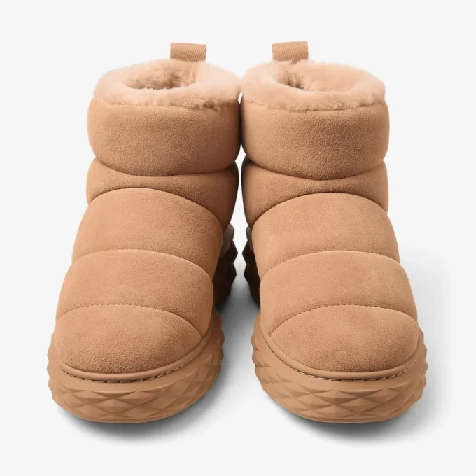 Xan Toffee Suede Ankle Boots with Shearling
