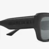 Yani Matte Black Rectangular Sunglasses