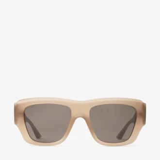 Yani Matte Transparent Tan Rectangular Sunglasses