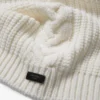 Yukiko Cable Latte Cable Knit Scarf with Leather Logo Tag