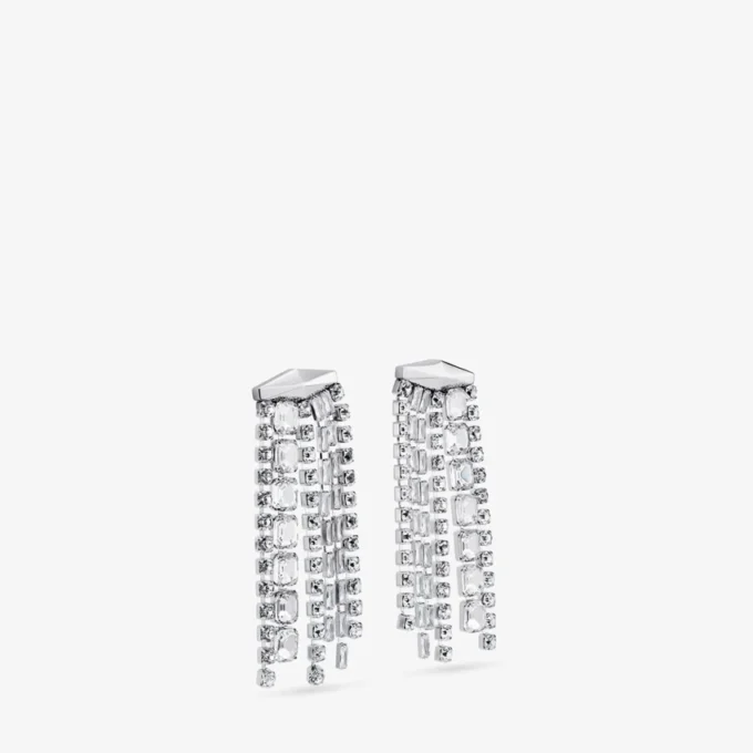 Zandra Earrings Silver-Finish Crystal Earrings