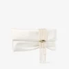 Zandra Ivory Satin Clutch Bag