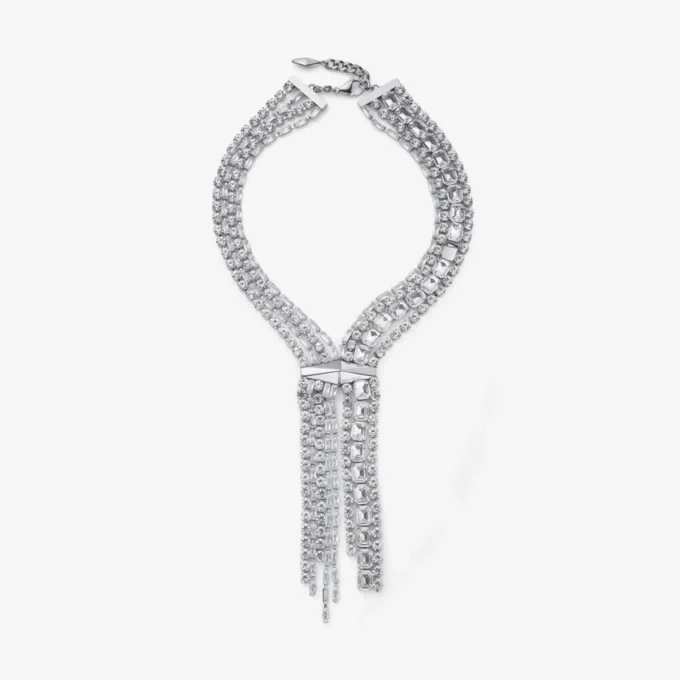 Zandra Necklace Silver-Finish Crystal Necklace