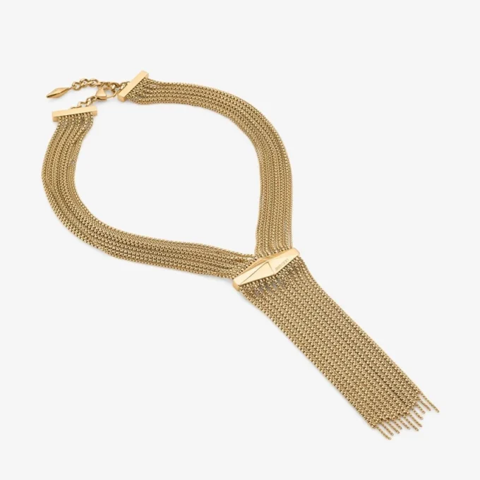 Zandra Necklace Vintage Gold Chandelier Necklace with Diamonds