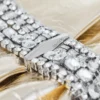 Zandra Platinum Vintage Metallic Leather Clutch Bag