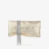 Zandra Platinum Vintage Metallic Leather Clutch Bag